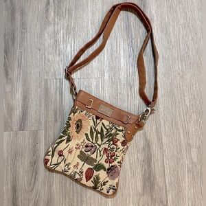 BRACIANO floral embroidered boho bohemian shoulder crossbody handbag purse.